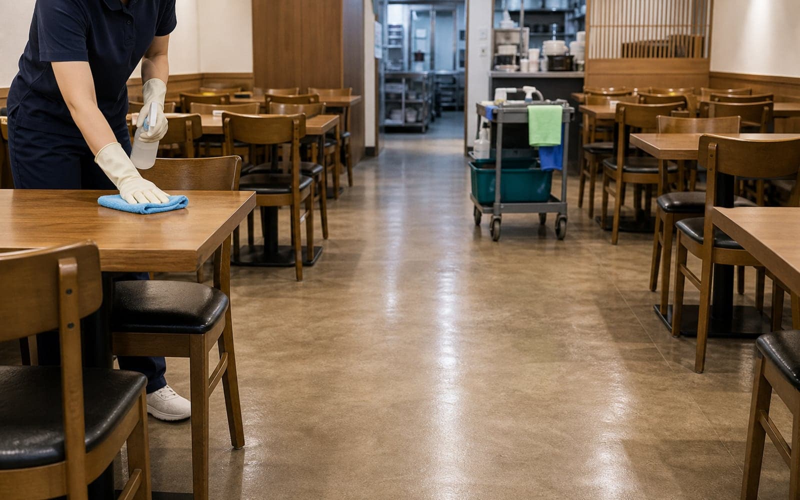 식당 테이블 정리 이미지